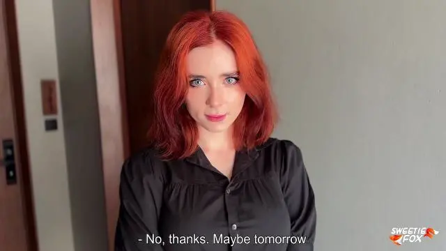 A Beautiful Red-Haired Stranger Was Refused, But Still Came To My Room For Sex HD Porno Video