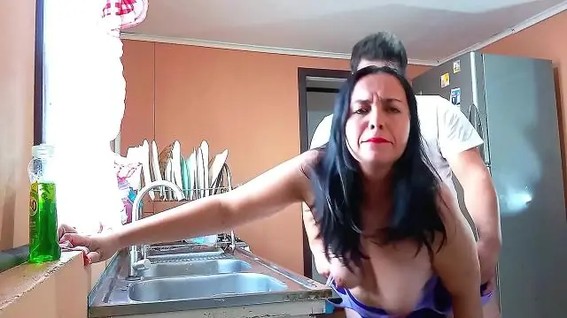 Stepmom’s Kitchen Fetish: Topless, Moaning, Rough & Wild HD Sex Video